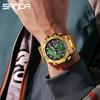 Sanda Luminous Men's Multifunctional Dual Display Steel Band Electronic Watch