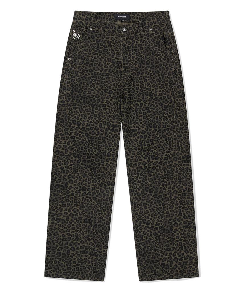 MAHAGRID Curved Leopard Pant Khaki(Mg2Ffmpa10A)
