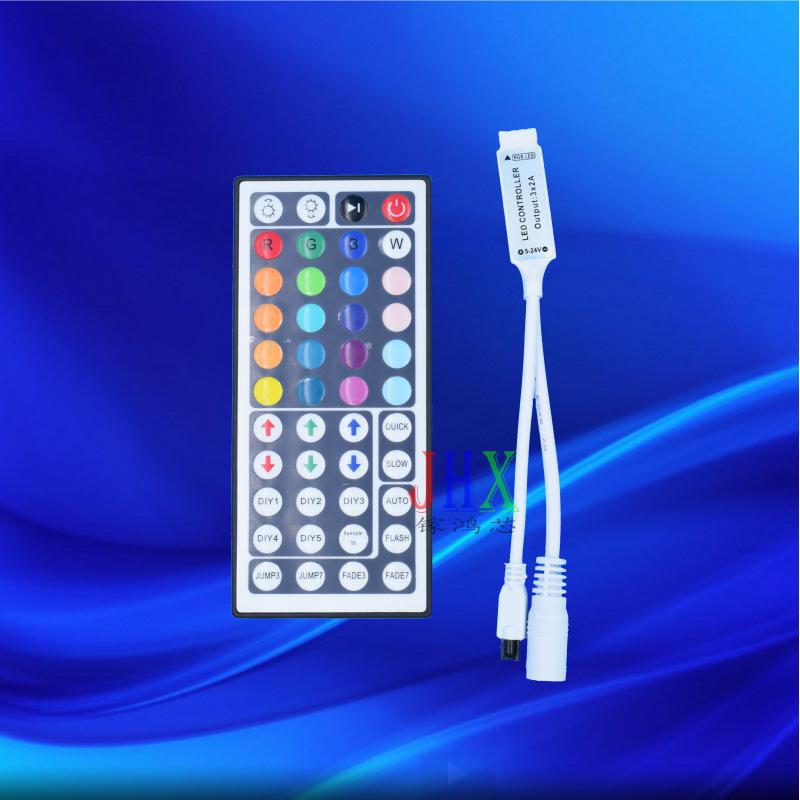 Mini RGB LED Light Strip Controller, 24/44 Key Infrared Remote, 12V Dimmer.
