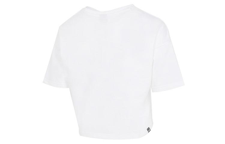 PUMA Downtown Crop Tops Women's White Crew Neck Moderate 845965-02