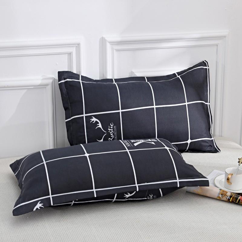 Cotton Pillowcase 48x74cm Soft Breathable Plain Solid Color Envelope Adult Single Pillow