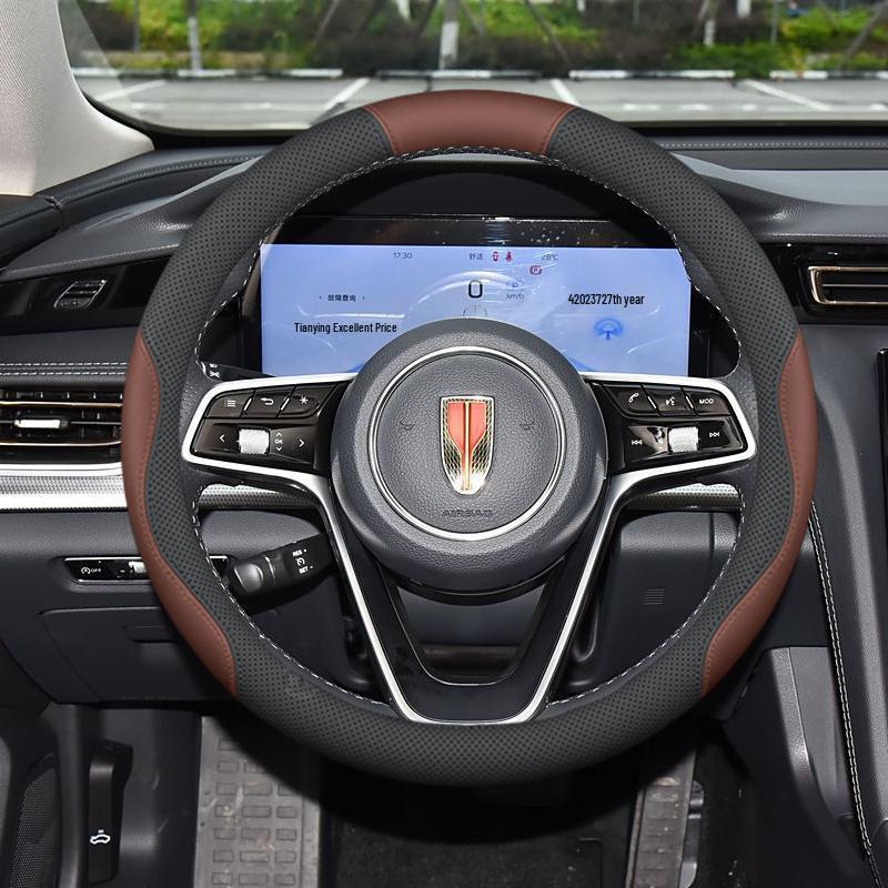 Hongqi H5 Steering Wheel Cover: Non-slip, Odorless, No-sew Leather for Model 25 Modification