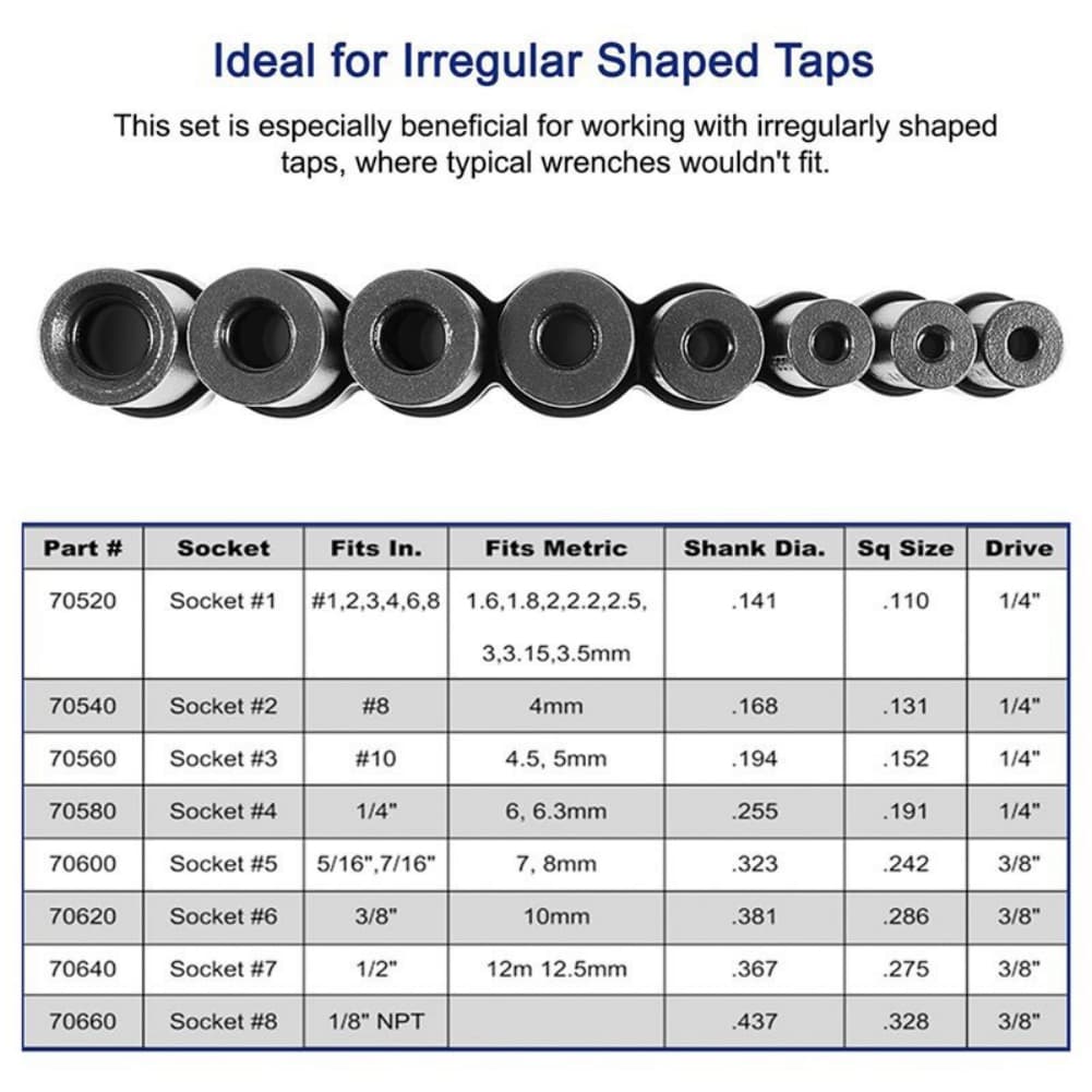 Compact Tap Socket Set Tap Socket Set Compact Design For Confined Spaces For Tight Spaces For Automotive Repair