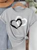 Fashion Love Heart Printed Summer Women T Shirt Casual Graphic Clothes Female Shirt Short Sleeve Lady Streetwear Tee