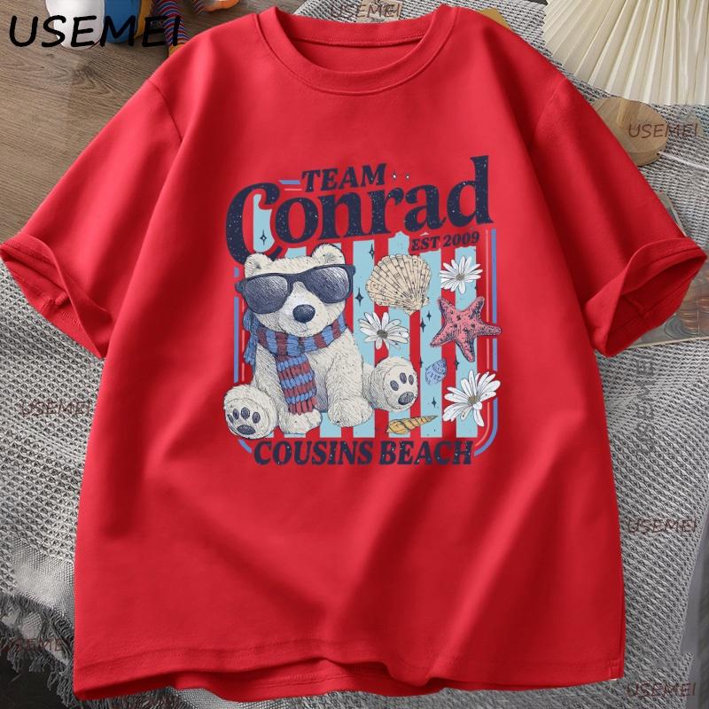 Футболка Team Conrad Junior Mint Bear Унисекс Женская Летняя Я Стала Красивой Футболка Пляж Кузенов Футболки с Графикой Фанатов RoUnisexce Книжные Футболки S