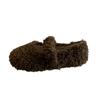 Fashion Winter New Fashion White Furry Beanie Shoes Women Wear French Style Plus Fleece Cotton Shoes Female Fairy Solid Mary Jane Shoes