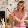 Easter Carrot Stem Decoration Set, Suitable For Easter Spring Home And Table Decorations.