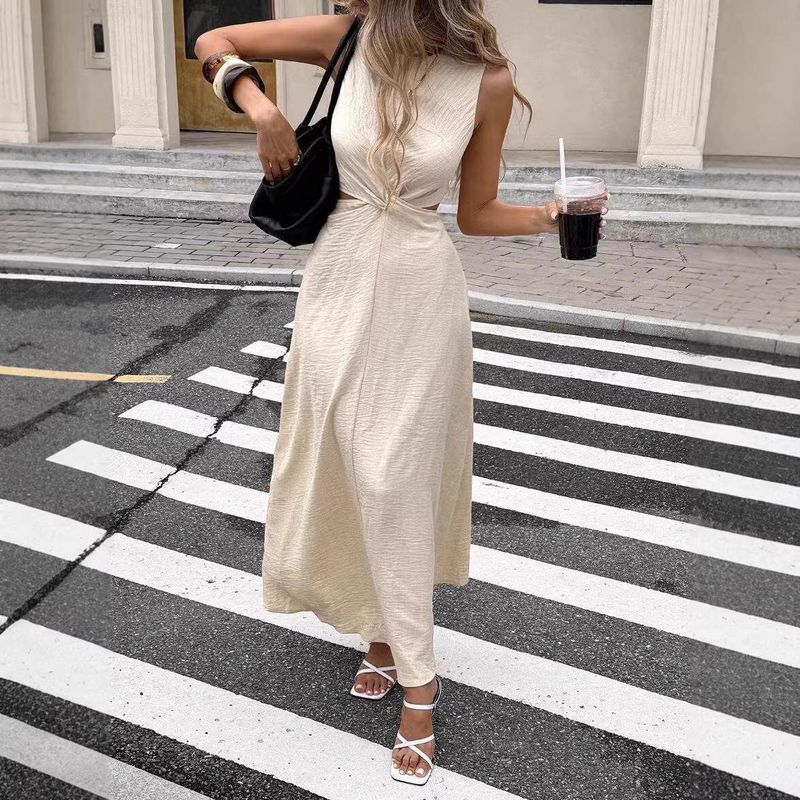 

New Sexy and Fashionable Sleeveless Dress Apricot [Ready in Stock] 2XL