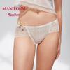 Maniform Women's Sexy Lace Lightweight Mid-Waist Cotton-Lined Briefs