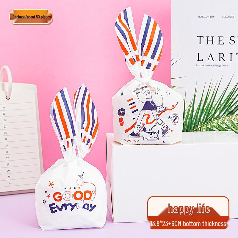 Children's Day Gift Bag: Snowflake Crisps, Snacks, Biscuits, Candy Rabbit Ear Packaging