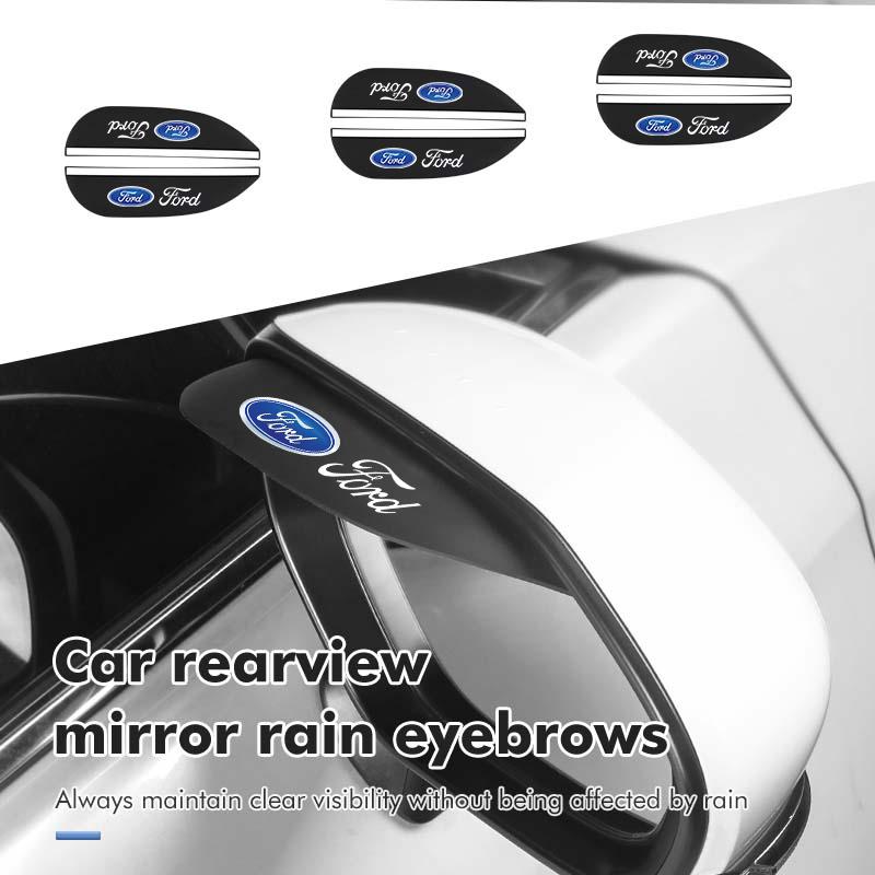 2pcs Car Rearview Mirror Rain Eyebrow Protector Stickers For Ford Fiesta Ranger Mondeo Escape Ecosport Fusion Explorer