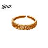 Fortune-Boosting Ring Women Hollow Copper Coin Shape Adjustable Opening Design