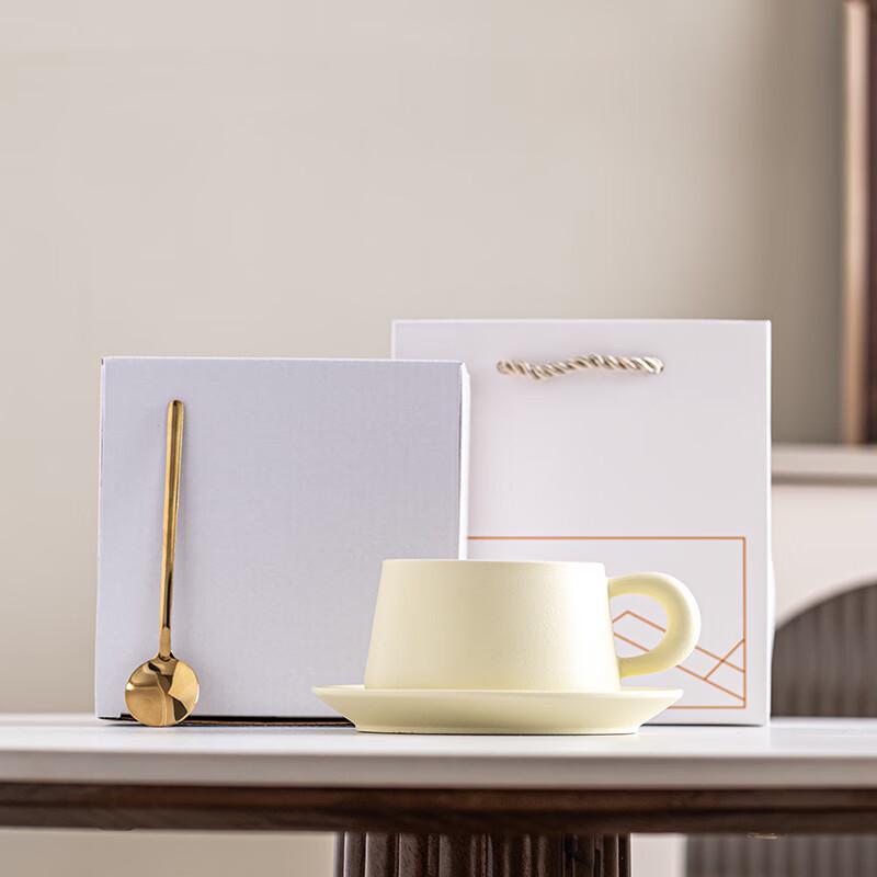 SW Coffee Cup Gift Set Single Solid Cup, Spoon, Simple Box, Tote