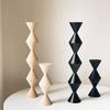 Stylish and Modern Nordic-inspired Wooden Candle Holder/stand, Perfect for Displaying Your Home or Office. (c-za0588 Bk_l)