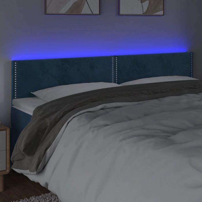 VidaXL LED Headboard Bedroom Furniture Double Bed Accessory Head of Bed Frame Interior Dark Blue 3121530