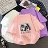 Hirsionsan Punk Short Sleeve Women T Shirt 2020 New Summer Gothic Graphic Tees Streetwear Soft Letter Printed Ladies Cool Tops