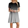 Fashion Women Casual Short Sleeve  Solid Ladies Loose  Dress