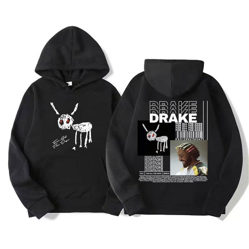 Rapper Drake for All The Dogs Letter Hoodie Men's Vintage Pullovers Sweatshirt Fashion Retro Oversized Hooded Streetwear