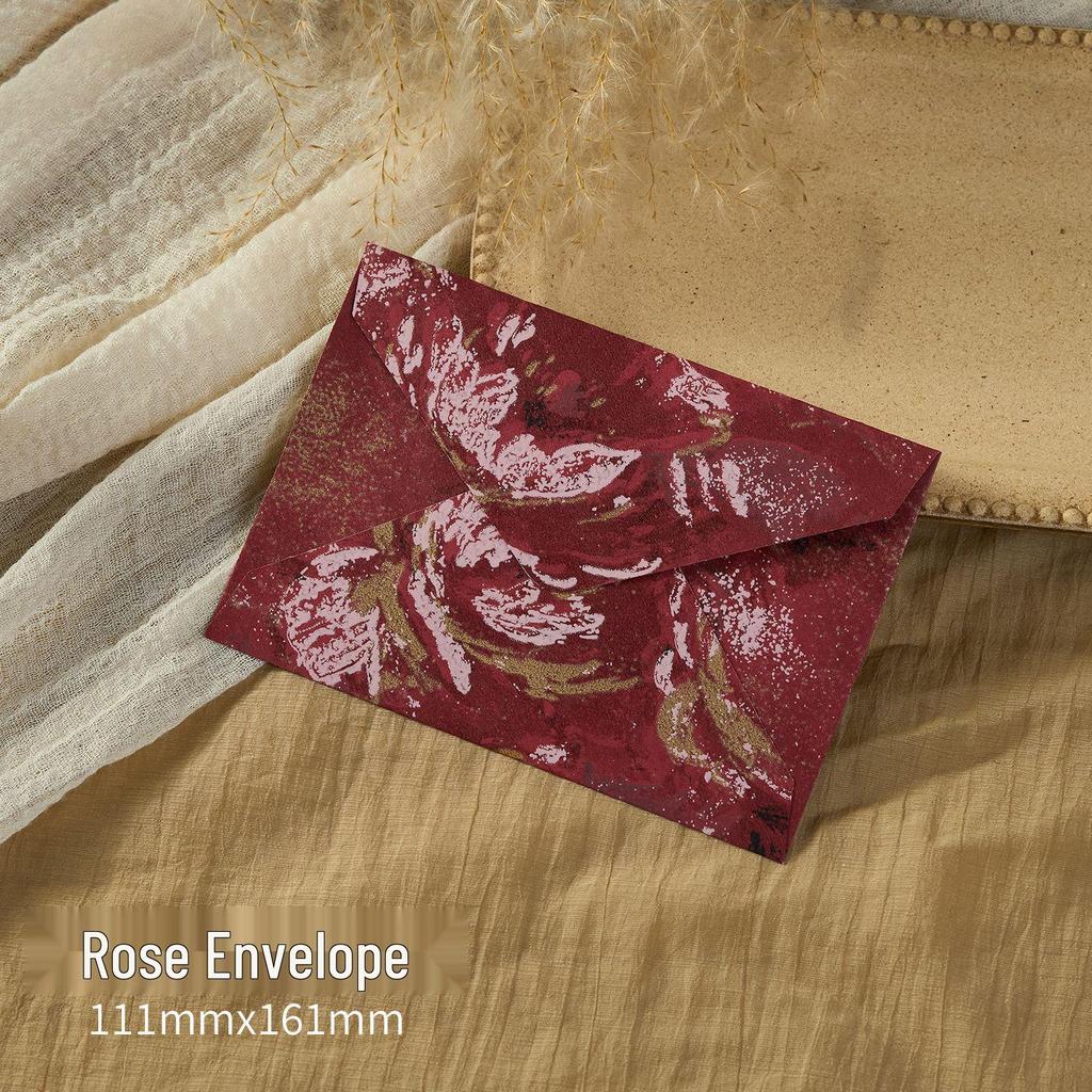 Retro Floral Embossed 3D Envelope & Letter Paper Set