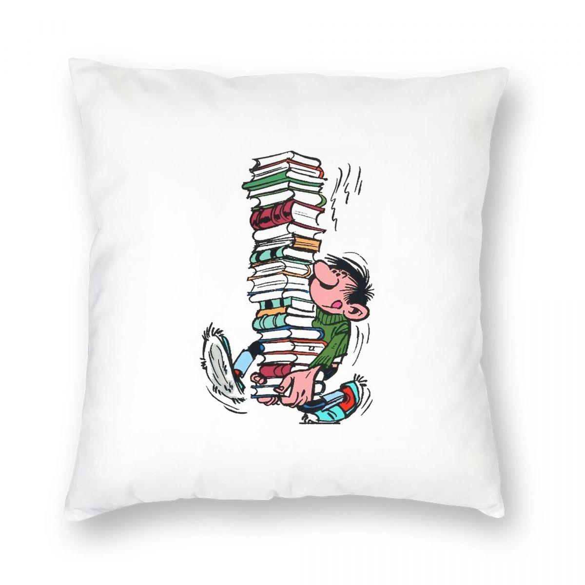 Gaston Lagaffe Square Pillowcase Pillow Cover Cushion Throw Pillow for Home Sofa Living Room 12x12Inch