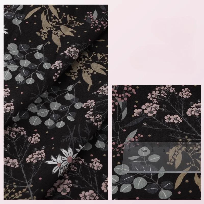 Wide 145cm Pastoral Flower Summer Poplin Cotton Fabric for DIY Children's Clothing Cloth Making Bedding Quilt Decoration Home