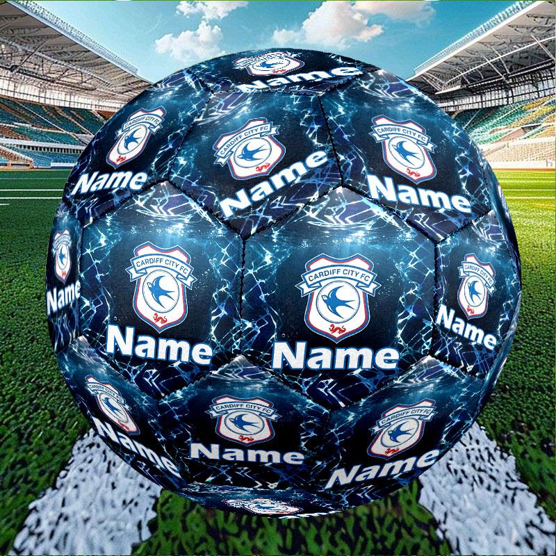 Custom Name Personalized Cardiff City FC Print Size 5 Soccer Ball Training & Match Football, for Team, Kicking, Gift for Football Enthusiasts