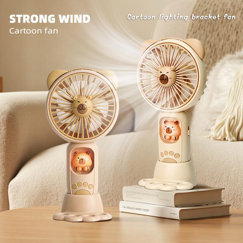 Cute Cartoon Capybara Portable Mini Pocket Cooling Fan  Detachable Dock Handheld Fan Outdoor Usb Charging Small Fan Gifts