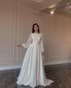 Rochie Lanternă Perlată Rochie Albă de Nuntă Rochie cu Gât Rotund
