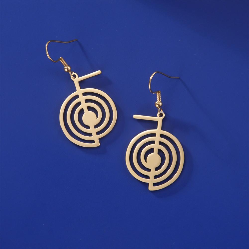 Cho Ku Rei Drop Earrings Stainless Steel Reiki Protection Healing Chokurei Earring Sacred Geometry Energy Amulet Jewelry