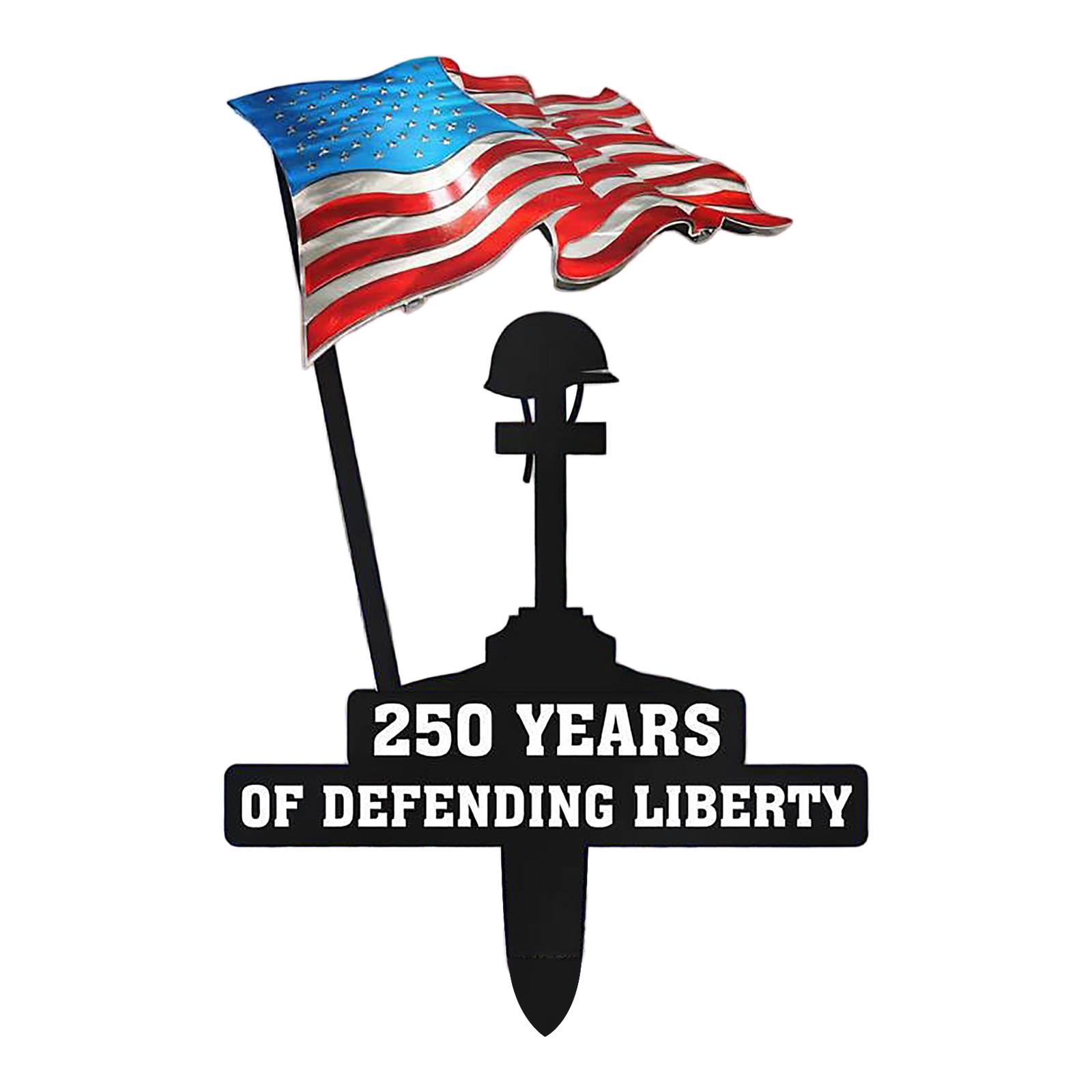 

Macorner Personalized Metal Garden Stake, 250 Years Of Defending- One Size