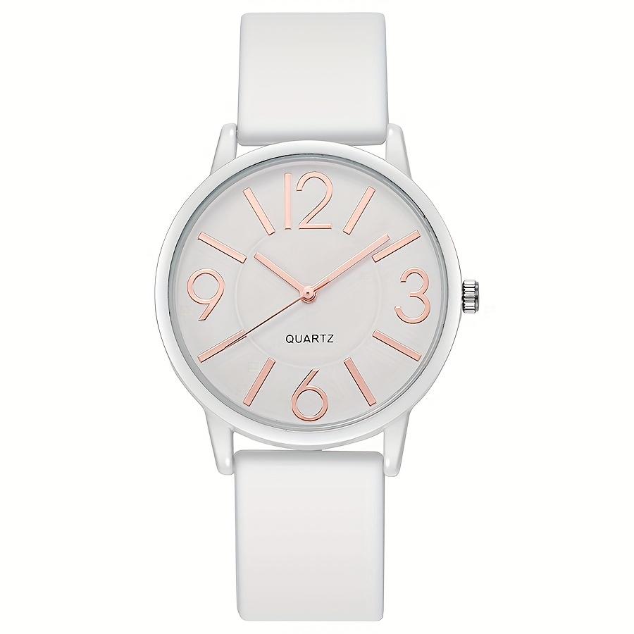 Arabic Dial Women's Quartz Watch Minimalist Silicone Strap Casual Wristwatch for Girls Students Reloj