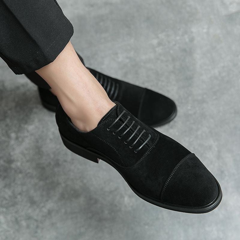 Plus Size Business Casual Herenschoenen Suède Leren Oxford Schoenen Voor Heren Platte Schoenen