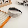 New Checkered Wide Fabric Headband Sweet Academic Vintage Hair Band Non-Slip Toothed Design Korean Retro Hair Accessories