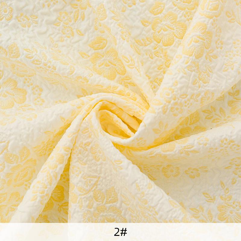135x50/500cm 3D Yellow Embossed Relief Jacquard Fabric For Princess Dress, Children's Clothing, Handmade DIY Fabrics TJ21712