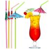 100pcs Disposable Umbrella Straws Plastic Parasol Drinking Straws  Summer