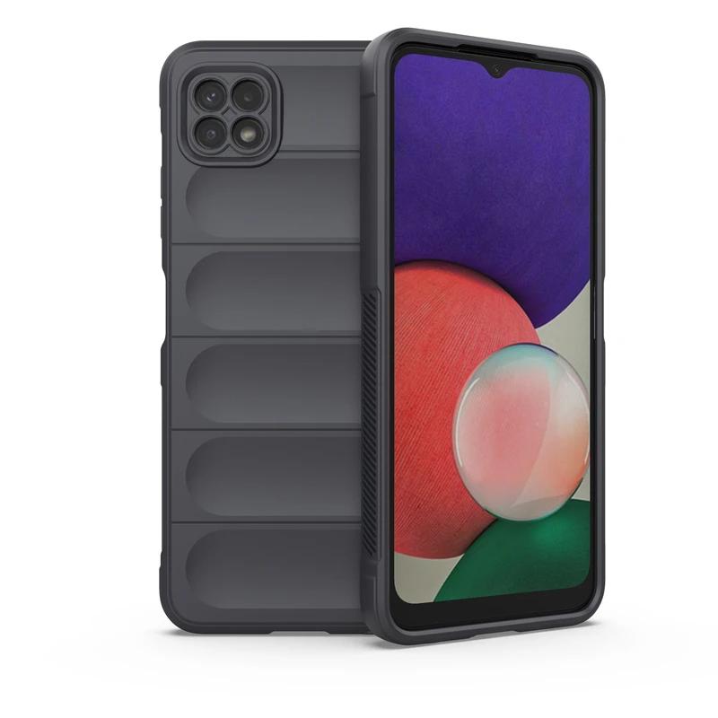 Für Samsung Galaxy A22 5G Rückseite Handyhülle Flüssigsilikon Sturzsicher Stoßfest Armor Funda Coque Hüllen