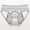 Women Panties Geometric Print High Waist Seamless Elastic Period High Absorbency Prevents Leakage Briefs Menstrual Underpants Daily Wear Sleep