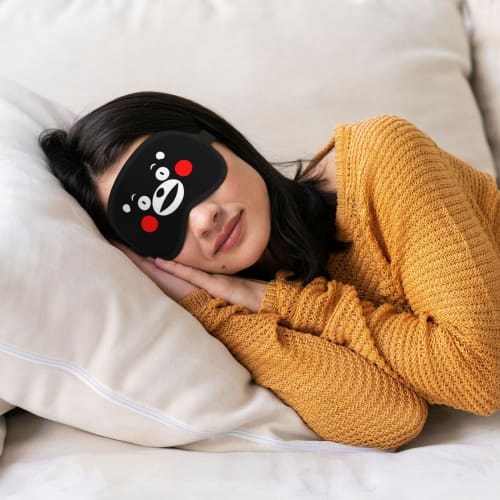 Kumamon Eye Mask for Sleeping, Comfortable Sleep, No Pressure, Light Blocking, 99% Light Blocking, Perfect for Lunch Breaks, Travel, Business Trips, L