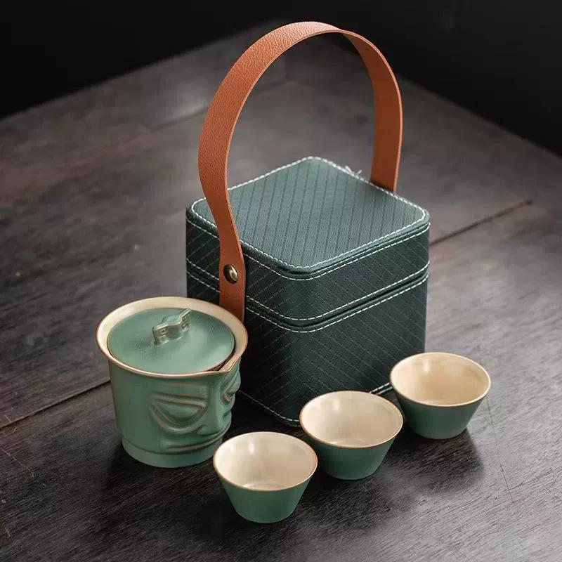 Sanxingdui mask office cup merchandise souvenir ceramic tea set business company activities museum collection gifts