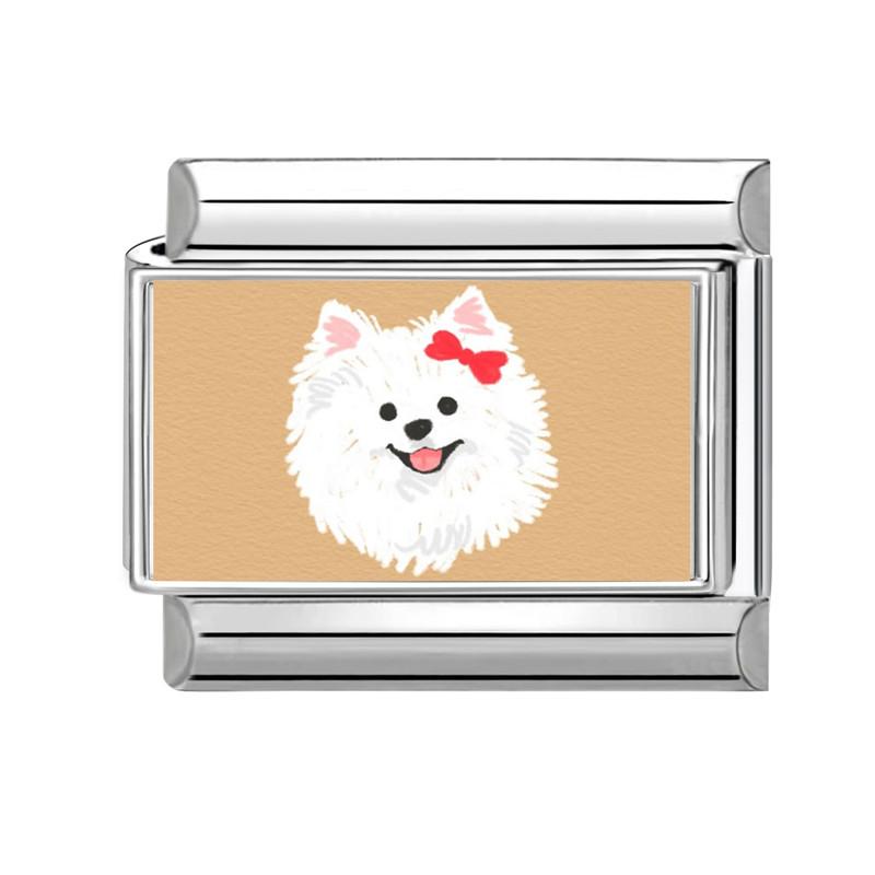 Lovely Cartoon Dogs Cats Rabbit Rose Flower Italian Charm Links Fit 9mm Stainless Steel Bracelet Women Men DIY Making Jewelry