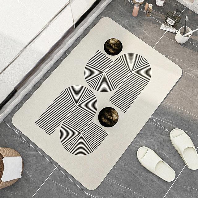 Super absorpční koupelnová předložka Protiskluzové geometrické předložky do vany Diatom Rychleschnoucí koberec do sprchy Severská kuchyně Rohožka Tapis De Bain