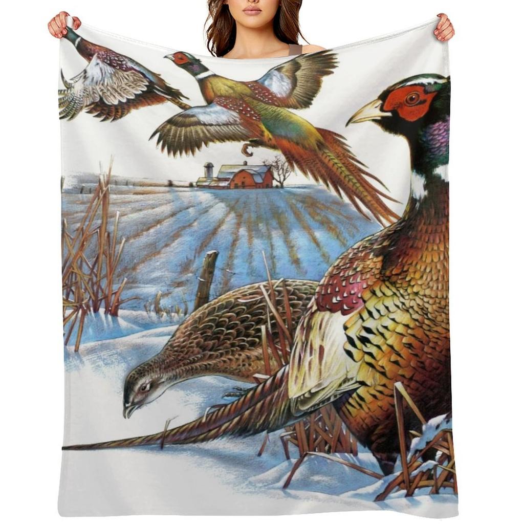 Pheasant Farm Throw Blanket Sleeping Bag Baby Furry Summer Blankets