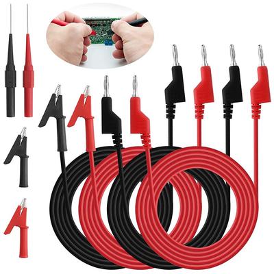 Bananensteckerkabel, 8 Stück Krokodilklemmen mit Kabel, Multimeter-Messleitung