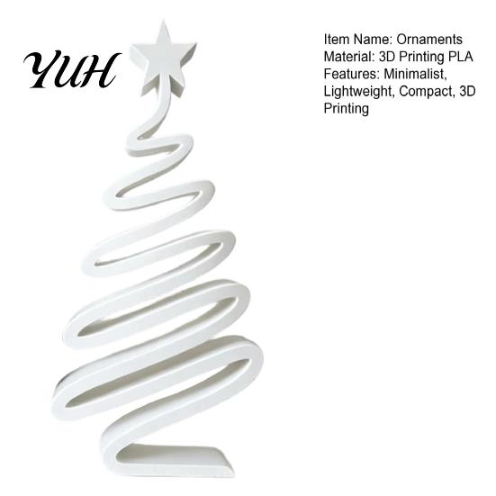 Elegant Shelf Accent Minimalist Spiral Christmas Tree Figurine with Star Topper, 3D Printed Mini Durable Pla Sculpture Decoration, Modern Tabletop