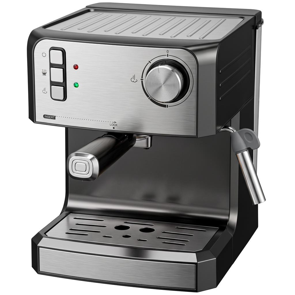Espresso Machine, 20-Bar Coffee Machine with Milk Frothing Nozzle, 1.6L Water Tank, Black