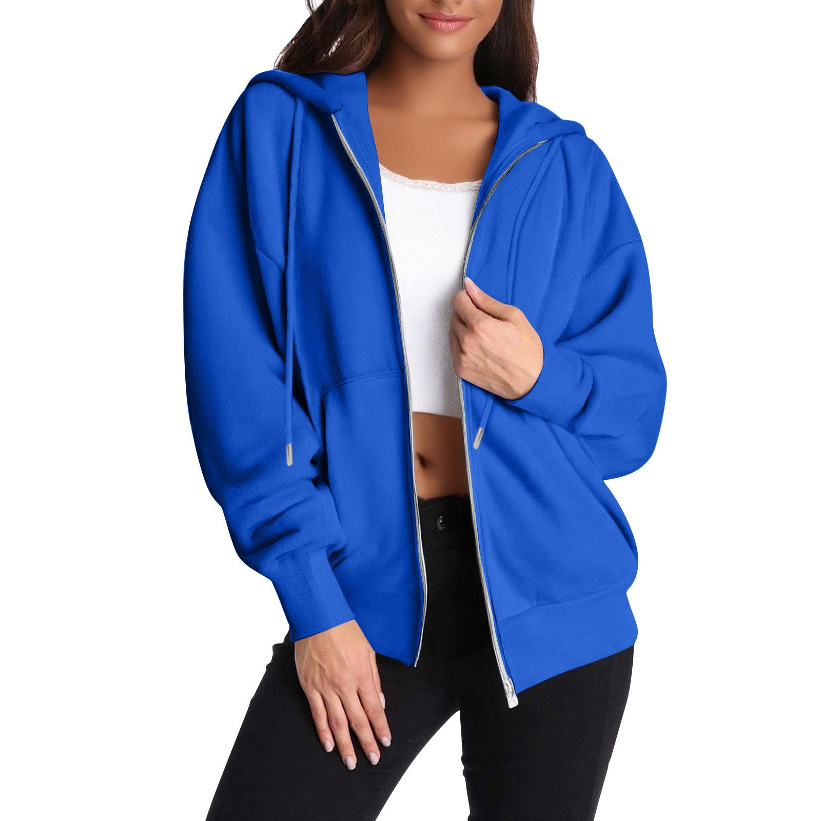 Women s Zipper Hoodie Long Sleeve Sports Jacket Pocket Clothing Fashion Apparel L 1549₽