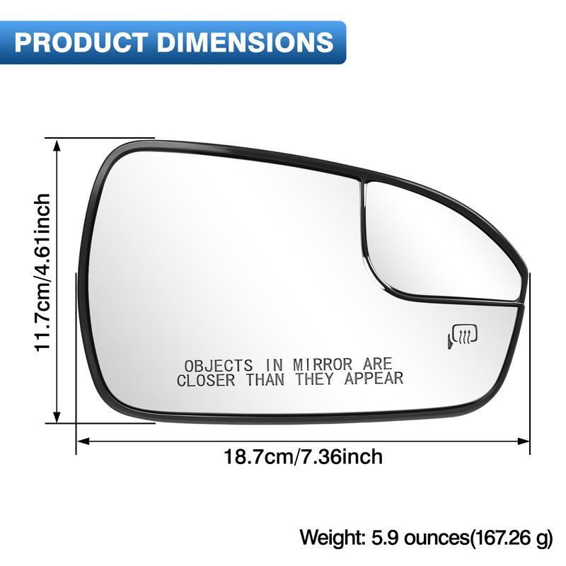1PCS Replacement for Ford Fusion 2013- Car Side Heated Mirror Glass Rearview Mirror Lens Left /Right DS7Z17K707B DS7Z17K707F