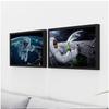 Wall Art HD Printed Canvas Painting Beers Outer Space Earth Astronauts Moon Cuadros Poster Prints Wall Pictures for Home Decor