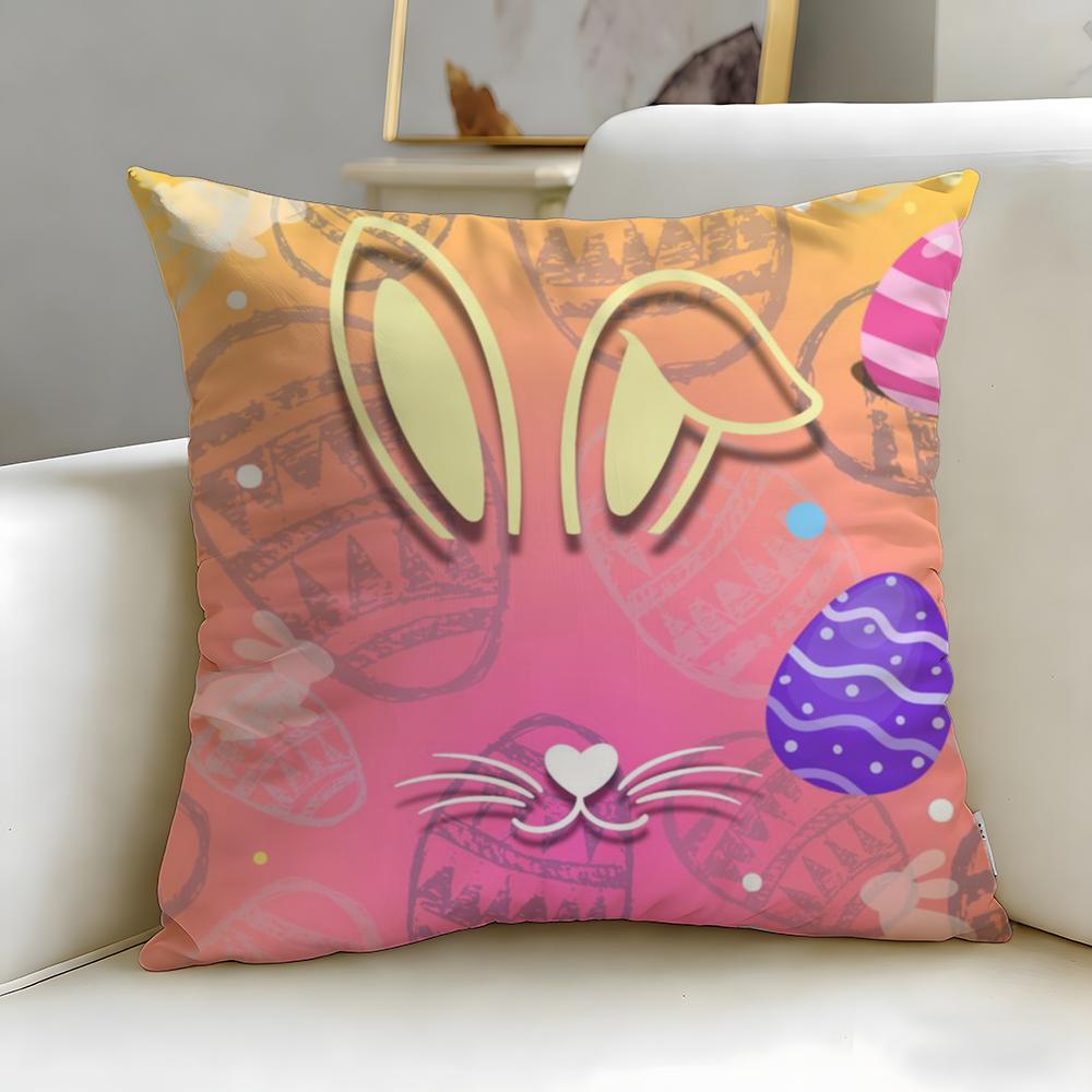 Classic Holiday Easter Day Cushion Cover Soft EasyWash Pillow Case Versatile for Couch Bed Travel and Office