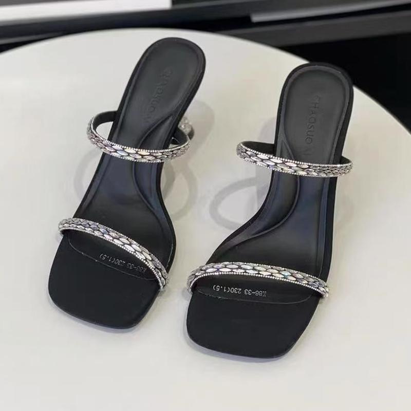 Fashion High Heels Women Slippers Crystal Fashion Shoes Dress Casual Pumps Women's Sandals 2025 Summer Brand Trend Party Zapatos Female
